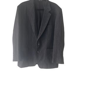 John Alexander Men's Size 44 Herringtonbone Pure Wool‎ Grey 2 Button Blazer